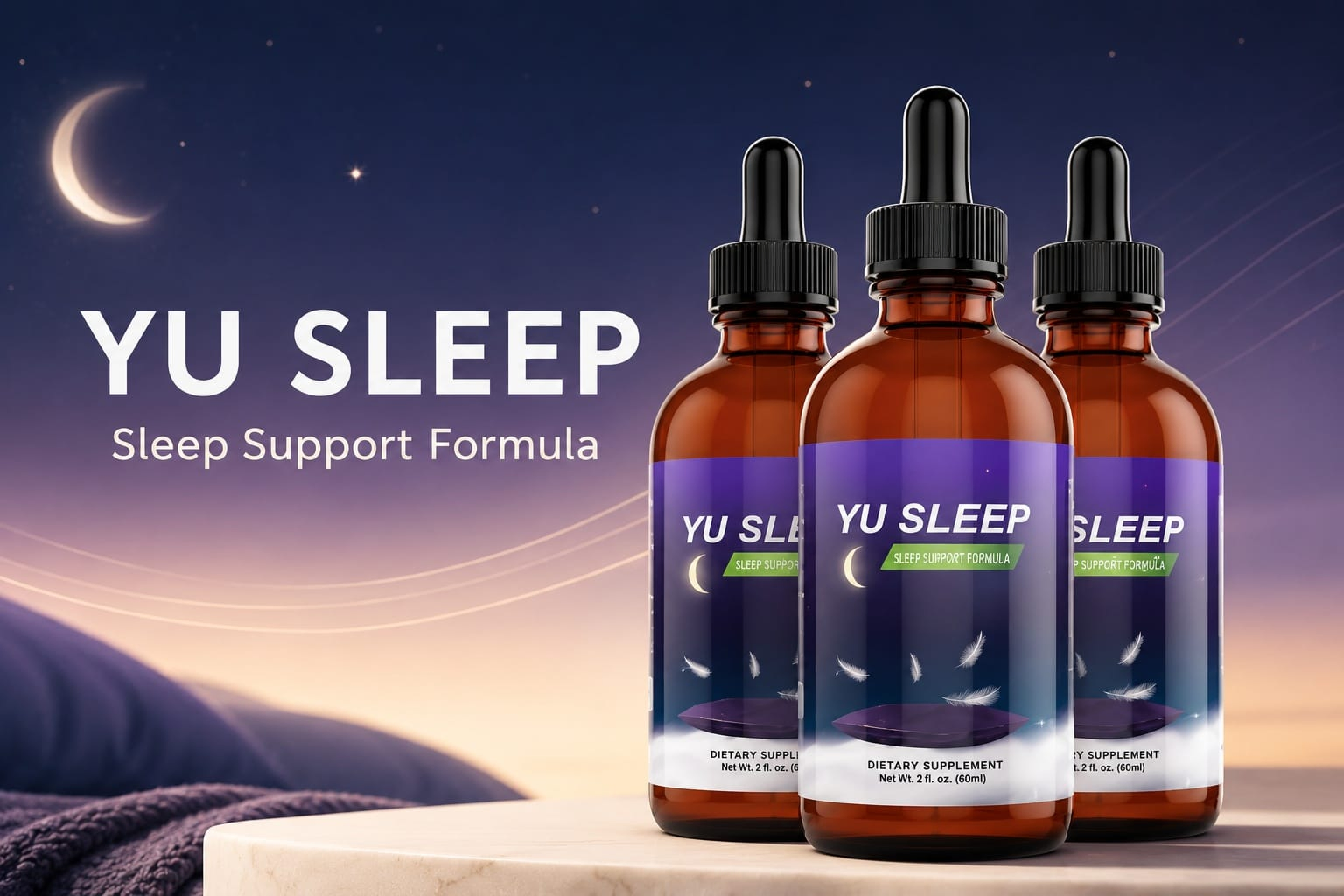 YU SLEEP natural sleep support liquid drops formula bottle